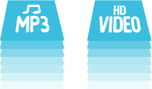 Unlimited mp3 and video broadband downloading illustration