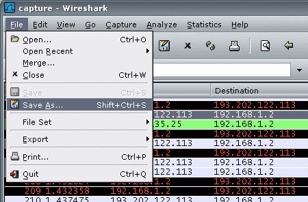 Wireshark - Save Data