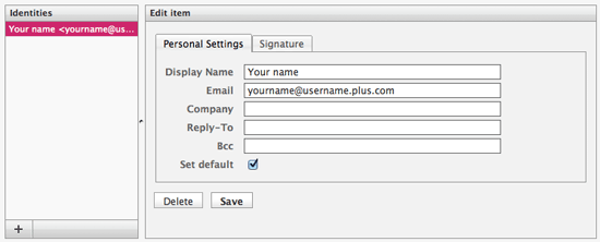 Identities under Personal Settings
