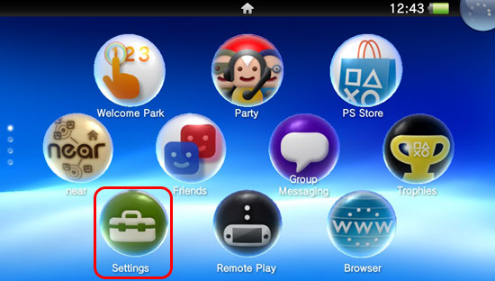 From your home screen, choose <strong>Settings</strong> and press Start when prompted.