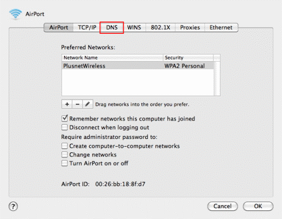 Click the TCP/IP tab and select the appropriate options