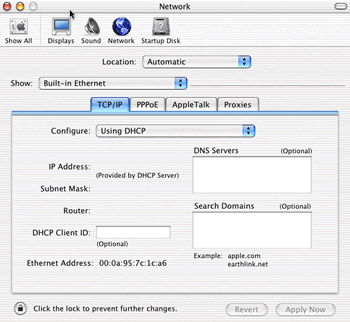 TCP/IP settings