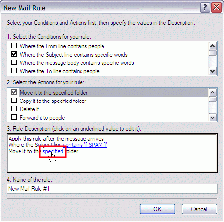 Outlook Express New Mail Rule