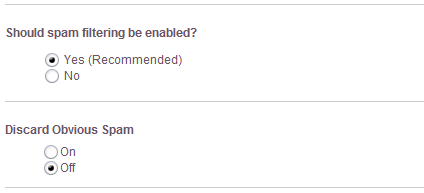 Turn spam filtering and edge protection on or off