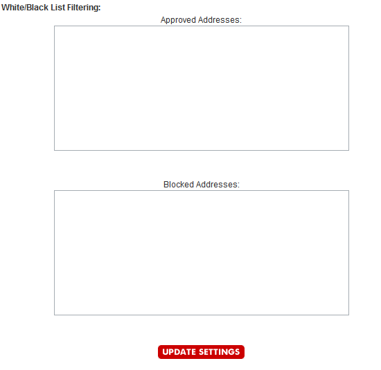 Approved and Rejected sender lists