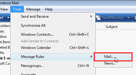 Windows Mail - Mail Rules
