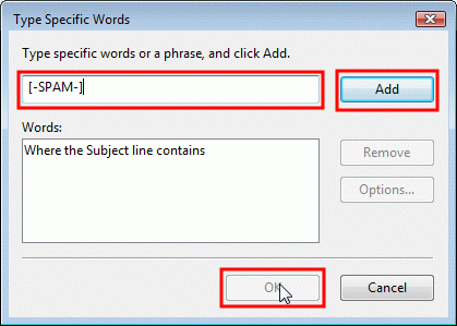 Windows Mail - New Mail Rule