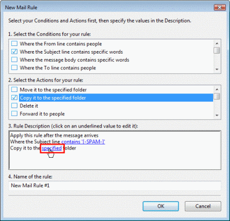 Windows Mail - New Mail Rule