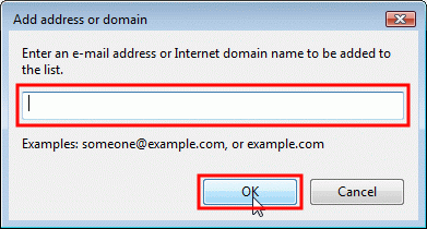 Windows Mail - Safe Senders - Add An Address