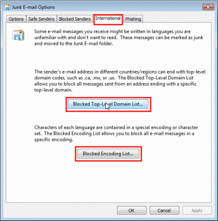 Windows Mail - International