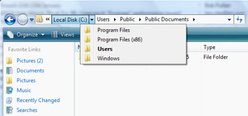 Windows 7 - My Computer Breadcrumbs