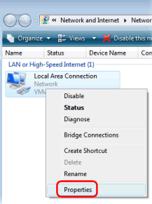 Windows Vista - Network Properties