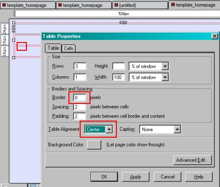 Edit the Table Properties