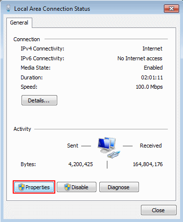 Windows 7 - Network Properties