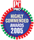 PC Pro Awards 2005 - Highly Commended ISP Award