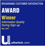 uSwitch.com Broadband Customer Satisfaction Survey Information Quality During Sign-up Winner May 2007