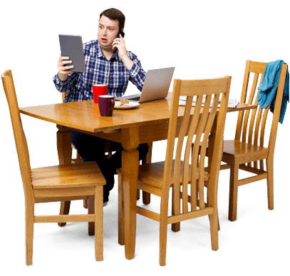 Joe sat at table