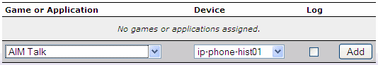 Find the rule you've created in the Game or Application dropdown and click Add.