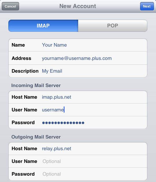 iphone email settings for gmail