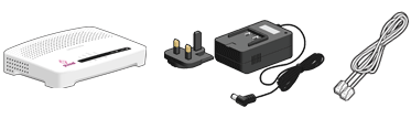 Router, power supply, internet cable