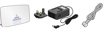 Plusnet Hub One, power supply, internet cable