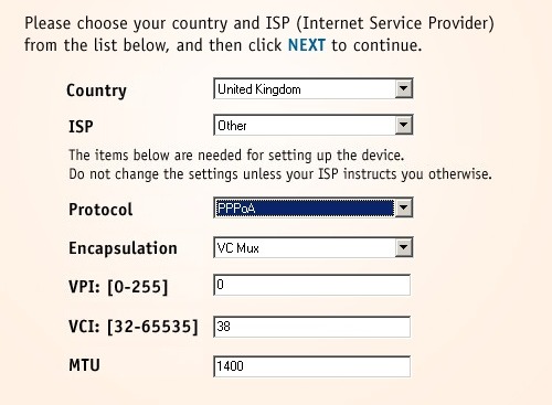 d-link 320B - Settings